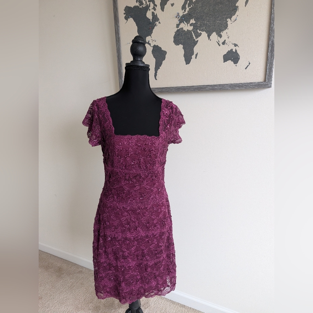 Vintage Pink Knee Length Sequin Dress
